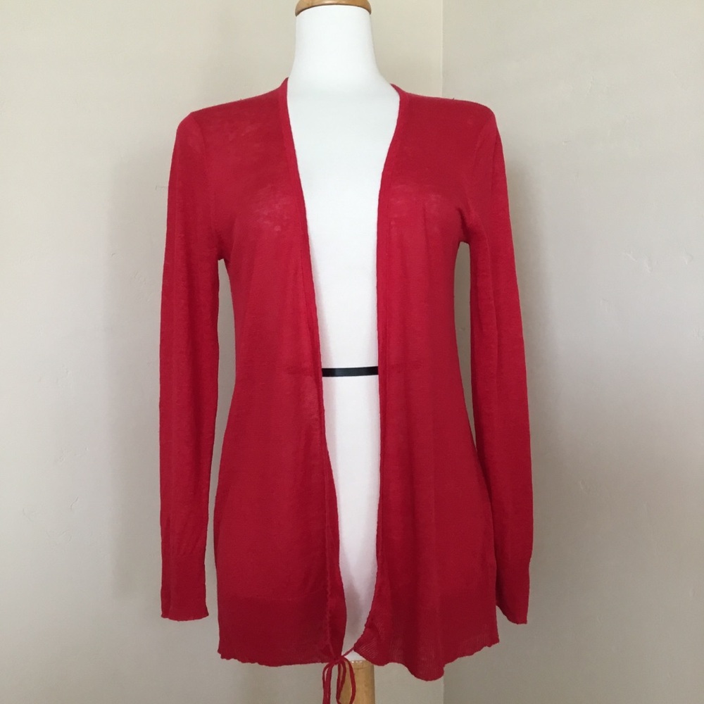 NWT. DKNY Womens Cardigan Red Long Sleeve Size P